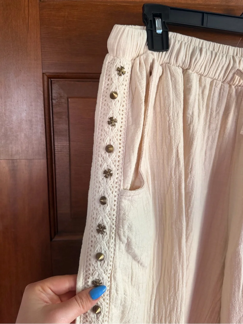 POL CREAM GAUZE STUDDED SWEATPANTS - Picture 5 of 10